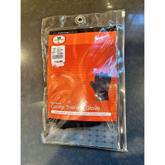 NWT Nike Women's Large‎ Cardio Fit Training Gloves Half Fingers Padded Palm - Picture 4 of 5